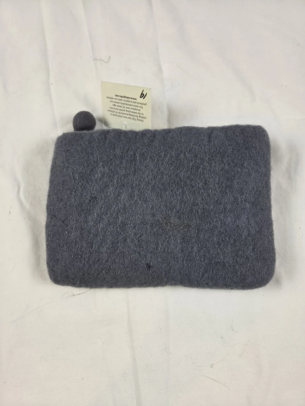 Rising Tide Floral Applique Wool Cosmetic Bag 5.5
